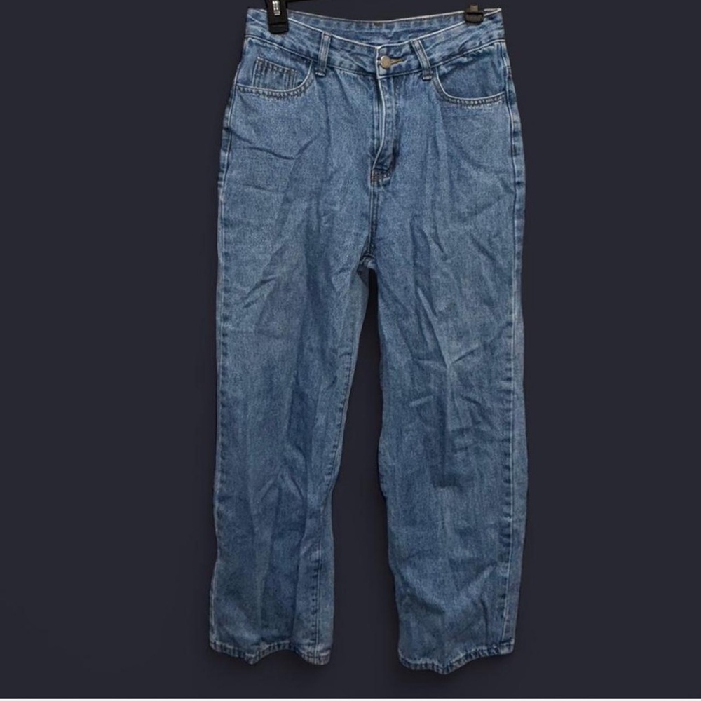 SHEIN Blue Wide Leg Jeans